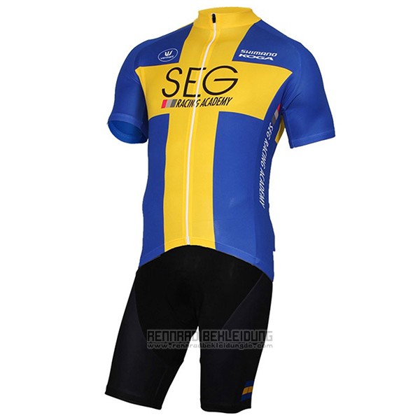 2017 Fahrradbekleidung SEG Racing Academy Champion Schweden Trikot Kurzarm und Tragerhose